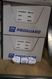 lot 3564 image: Lot of (2 Cases) ProGuard 120 White Classic Hockey Laces 36-count ( 72 total items )