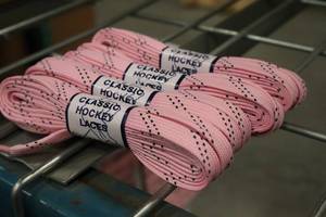 lot 3569 image: Lot of (18 Pairs) ProGuard 72 Pink Classic Hockey Laces