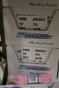 lot 3572 image: Lot of (2 Cases) ProGuard 72 Pink Classic Hockey Laces 36-count ( 72 total items )