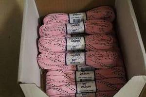 lot 3579 image: Lot of (13 Pairs) ProGuard 96 Pink Classic Hockey Laces