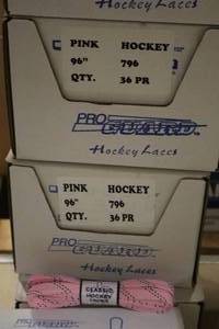 lot 3583 image: Lot of (2 Cases) ProGuard 96 Pink Classic Hockey Laces 36-count ( 72 total items )