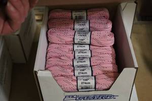 lot 3584 image: Lot of (15 Pairs) ProGuard 108 Pink Classic Hockey Laces