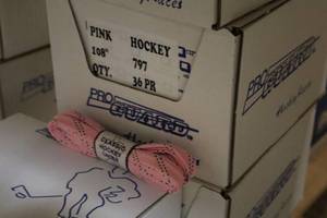 lot 3588 image: Lot of (1 Case) ProGuard 108 Pink Classic Hockey Laces 36-count ( 36 total items )