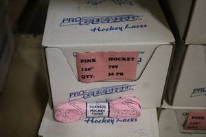 lot 3594 image: Lot of (1 Case) ProGuard 120 Pink Classic Hockey Laces 36-count ( 36 total items )
