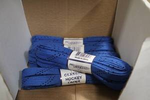 lot 3649 image: Lot of (10 Pairs) ProGuard 72 Royal Blue Classic Hockey Laces