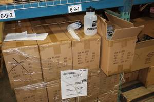 lot 4043 image: Lot of (5 Boxes) ProGuard 42-oz Water Bottle Black Cap w Straw 12-count ( 60 total items )