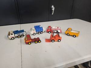 Tonka Lot of Random Trucks, Forklift, Firetruck ETC. (6 Pieces)