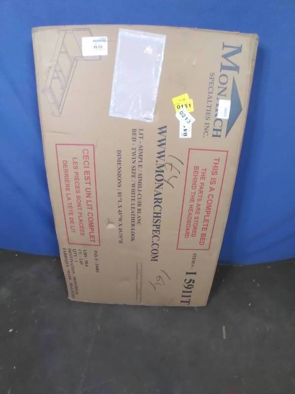 New Monarch Specialties Twin Bed - White