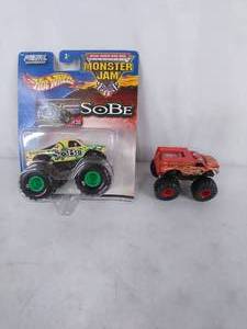 Hot Wheels Monster Jam Sobe (New) and Backdraft Monster Trucks