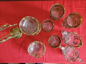 Vintage gold plated glassware