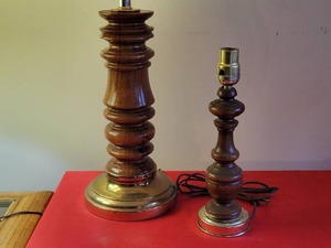 Two wood lamps