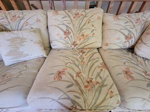 Ivory floral sofa