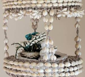 Vintage Cowrie seashell chandelier