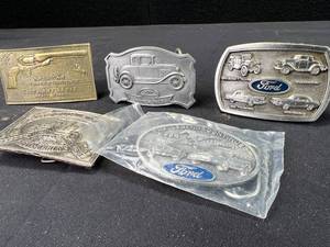 lot 616 image: Various Belt Buckles Ford Etc