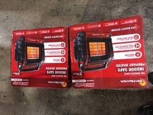 Lot of 2 Mr. Heater 18,000 BTU Portable Radiant Propane Big Buddy Pro Series Heater  Customer Returns See Pictures