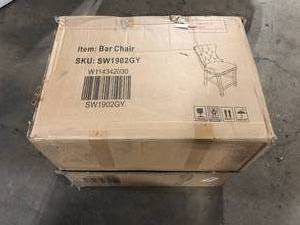 wetiny 41.50 in.Gray Tufted Back Wood Bar Stool with Velvet Seat Set of 2 Customer Returns See Pictures