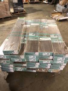 34 Boxes of TrafficMaster Mena Creek Oak 7 mm T x 7.56 in. W Water Resistant Laminate Wood Flooring (26.6 sqftcase)   Customer Returns See Pictures