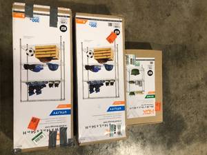 Lot of Assorted Storage Racks Various Sizes and Conditions    Customer Returns See Pictures