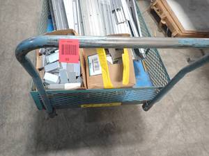 Heavy Duty Industrial Cart measures 33x50 , does NOT include the Alumnium pictures with it