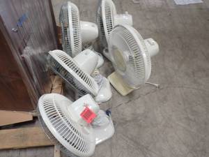 Lot of 5 fans - all tested and work 1 has  crack