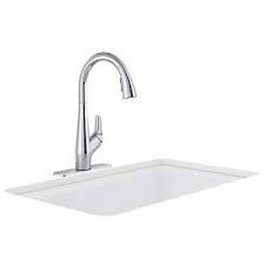 lot 21 image: Kohler Lir Pulldown Kitchen Faucet-Brushed Nickel