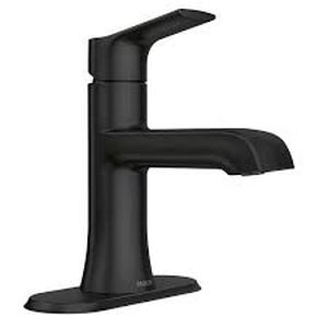 lot 31 image: Moen Liso Single Hole Bathroom Faucet-84540SRN-Matte Black