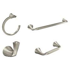 lot 33 image: Moen Karis 4-piece Bath Hardware Kit-Brushed Nickel-BH1293BN