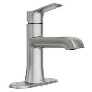 lot 29 image: Moen Liso Single Hole Bathroom Faucet-84540SRN-Brushed Nickel