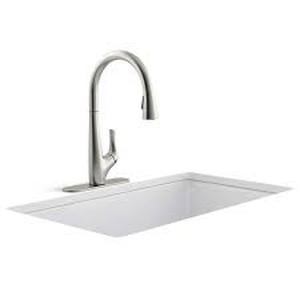 lot 38 image: Kohler Bevin Pull-Down Kitchen Faucet- Stainless Steel-R43210-VS