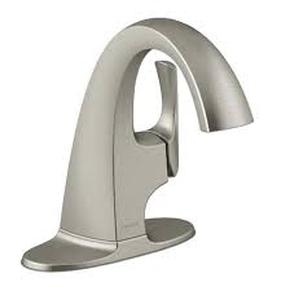 lot 41 image: Kohler Transitional Single Hole Bathroom Faucet-Brushed Nickel