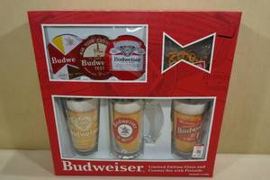 Budweiser Limited Edition Glass and Coaster Set
