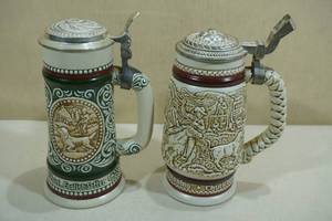 2 Avon Steins -Cattle Drive & FishingHunting Themed