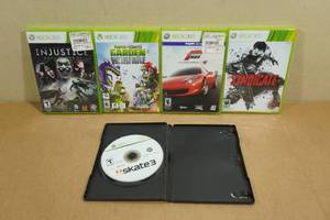 5 XBOX 360 Games -Skate 3, Plants Vs Zombies, Syndicate