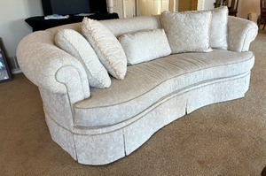 lot 4 image: Beautiful Neutral Colored Upholstered Sofa