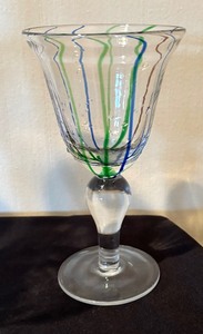 lot 90 image: 10 Spectacular Striped Hand Blown Goblets