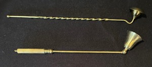 lot 95 image: Two Vintage Brass Candle Snuffers