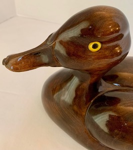 lot 130 image: Artisan Wood Duck Decoy Figurine
