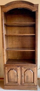 lot 131 image: Vintage Wood Lighted Display Shelving