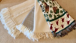 lot 149 image: Four Fabulous Throw Blankets, Including an All Wool Faribo