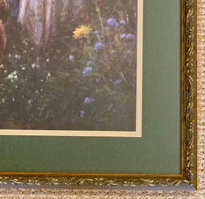 lot 204 image: Delightful Vintage Framed Print, Mother and Child