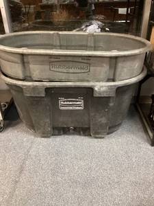 lot 49 image: LOT OF 2, Rubbermaid 100 Gallon Tub