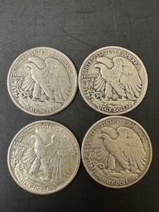 1945 Walking Liberty Half Dollar Lot of 4 Coins
