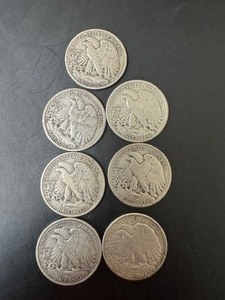 Lot of 7 1943 Walking Liberty Half Dollar