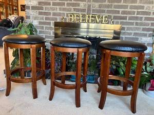 Three Wood Stools Cushion Tops