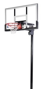 lot 73 image: Spalding NBA 54 in. Acrylic U-Turn in-Ground Basketball Hoop, Box Damaged During Shipping. Did not see any noticeable damage