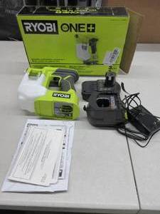 lot 86 image: Ryobi One 18V Cordless Handheld Sprayer Kit with (1) 1.5 Ah Battery and Charger, Tested, Works, USED