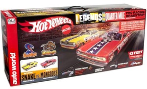 lot 100 image: Hot Wheels Slot Car Racing Set - Snake v. Mongoose - 13 Foot Slot Race Track by Auto World, Open Box, Looks New and all parts appear to be present.