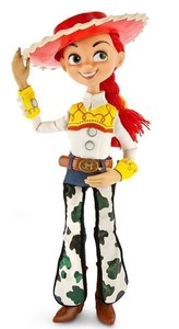 lot 101 image: Toy Story Pull String Jessie 15 Talking Figure, NEW (Manufacturer Paint Stains on Head - See Photo).