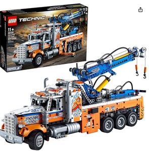 lot 126 image: LEGO Technic Heavy-Duty Tow Truck 42128 with Crane Toy Model Building Set, Engineering for Kids Series - Open Box, All Pieces Appear to be Present.