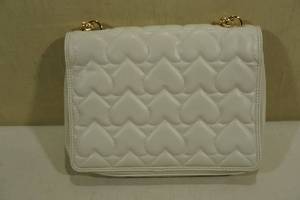 lot 106B image: Love Moschino Ivory Lambskin Leather Quilted Shoulder Bag